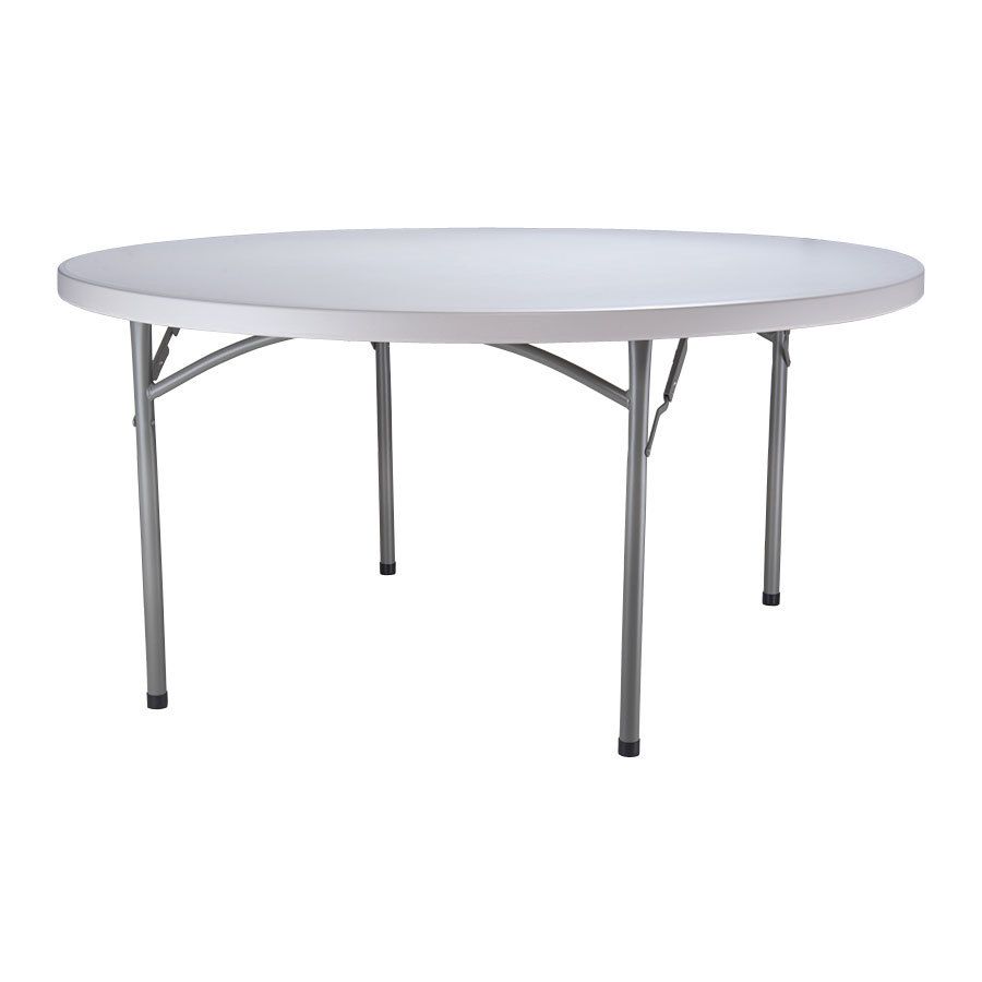 Lancaster Table & Seating 60" Round Heavy-Duty Granite White Plastic Folding Table Rated 4.8 out of 5 stars